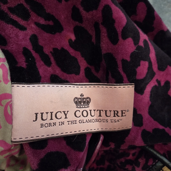 RARE Juicy Couture Pink and Black Leopard Print Bag Y2K - Picture 10 of 11